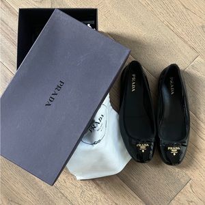 Prada Patent Black Ballet Flats